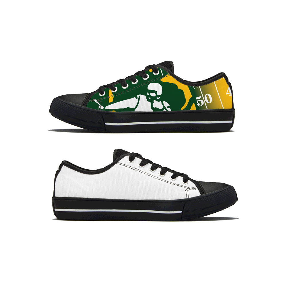 Women's Green Bay Packers Low Top Canvas Sneakers 001